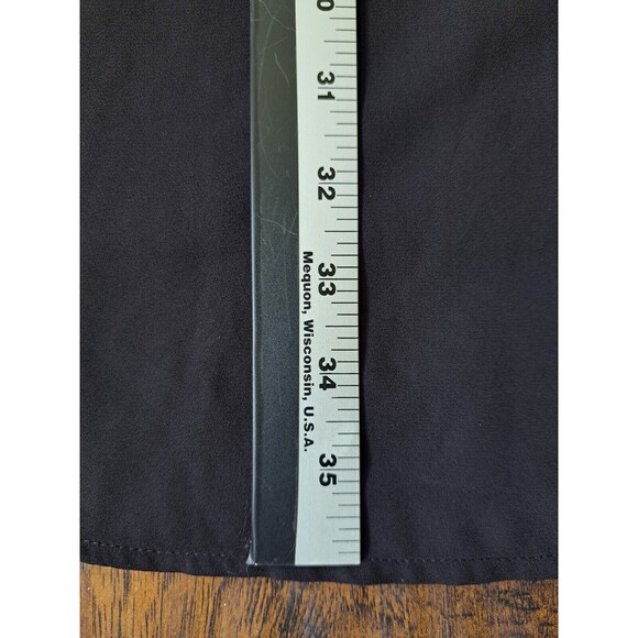 Express Dress Small Black Sheer Top Lined Pockets Elastic Waist Lace Up V-Neck - Picture 10 of 10